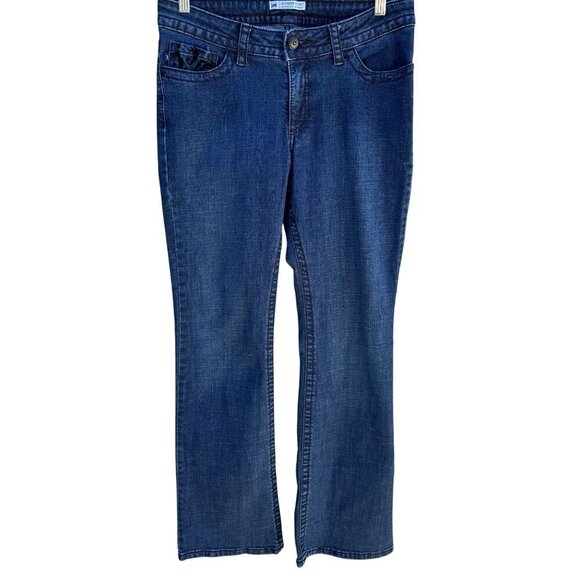 Lee Slender Secret Womens Low Waist Bootcut Black Velvet Pocket Medium Wash Jean - Picture 1 of 8